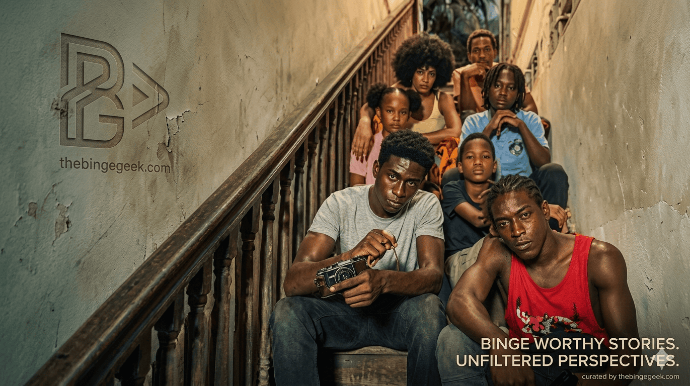 create feature image for thebingegeek.com website and improve the image quilaty